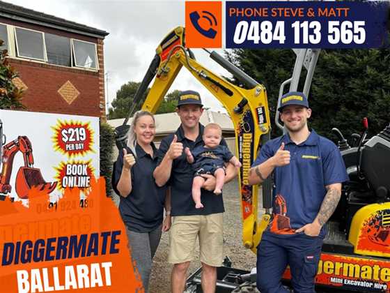 Diggermate Mini Excavator Hire Ballarat