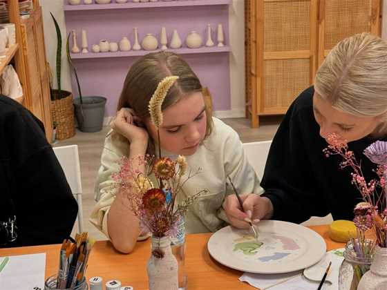 School holiday pottery painting class